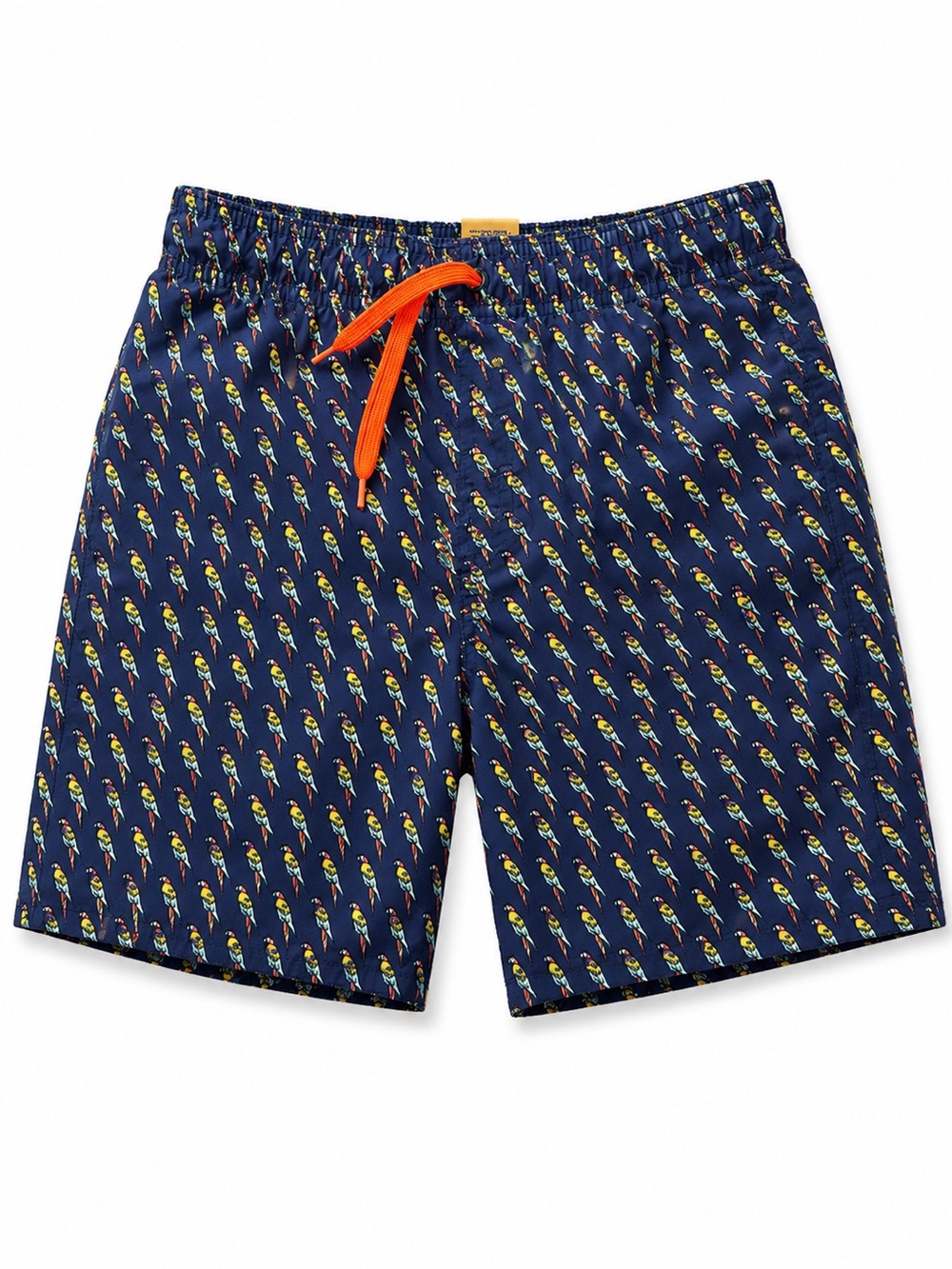 Class Club Parrot Swim Trunks Boys 4/5 Navy Tropical Bird Beach Vacation Shorts